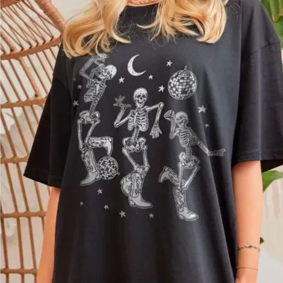 Oversized dancing Skelton tee - Picture 1 of 3